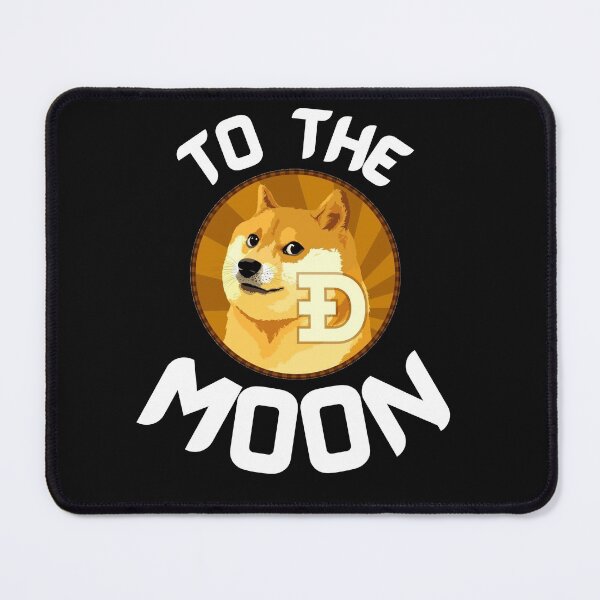 Artikelvorschau, Dogecoin zum Mond! Doge Moonshot Krypto entworfen und verkauft von Bradford Adams.