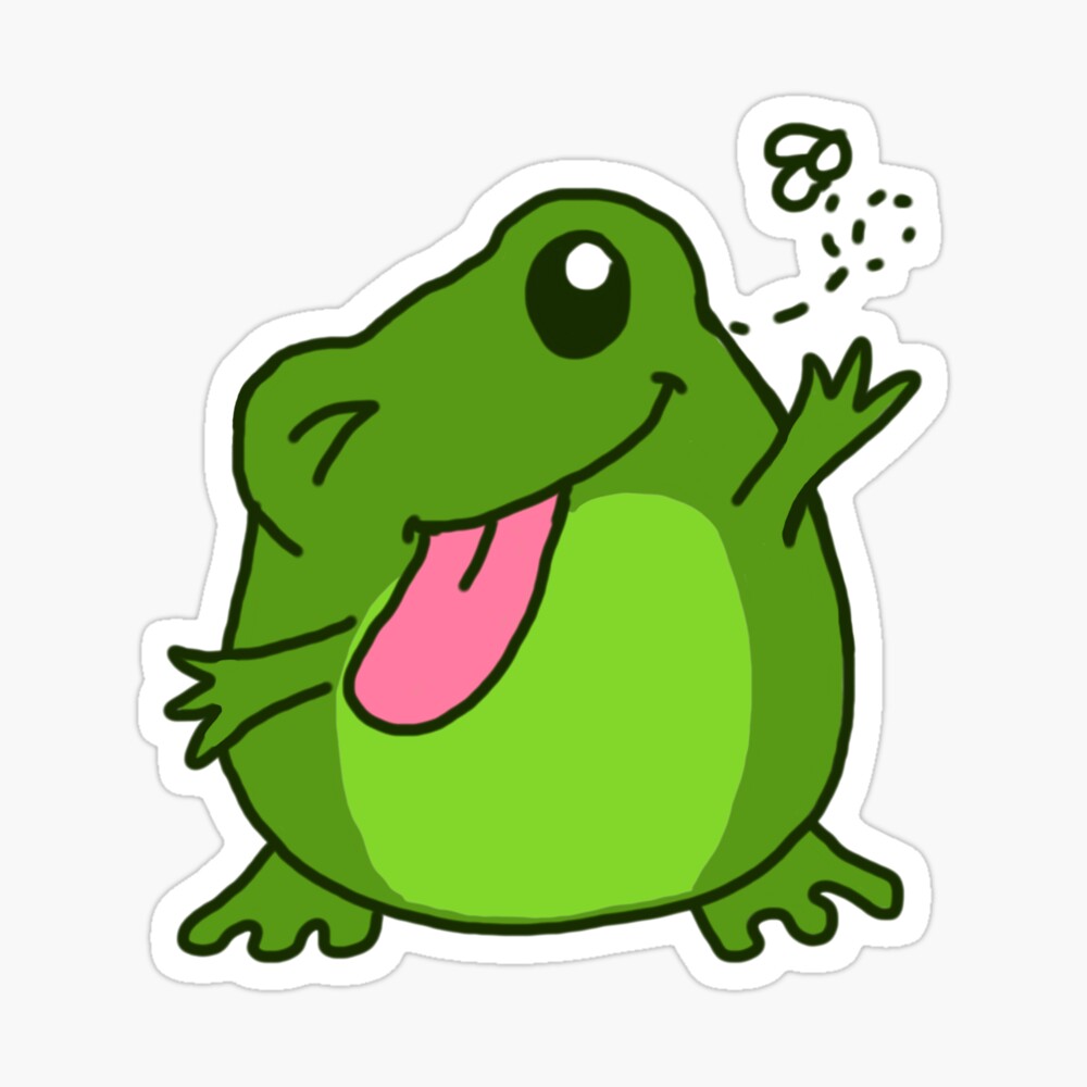 Playful PixarStyle Green Frog with Tongue Sticking Out