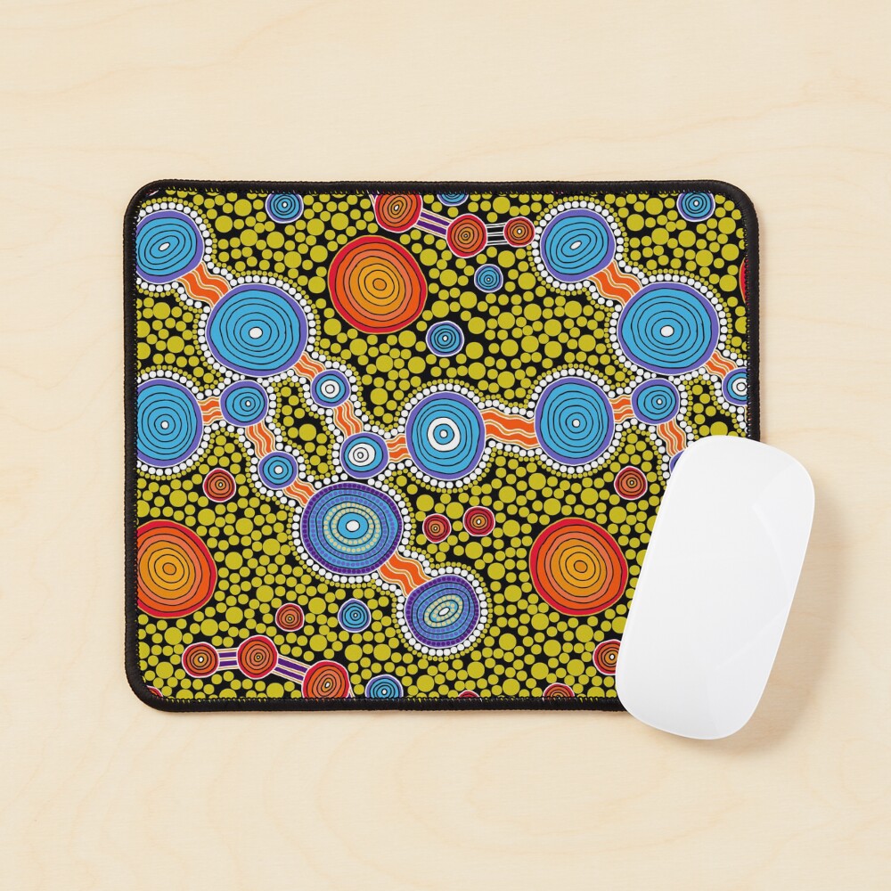 "Authentic Aboriginal Art The Journey" Mouse Pad for Sale by