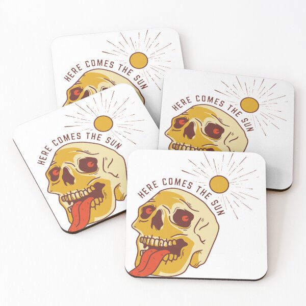 Item preview, Here comes the sun Brown and Green Biker Circle Surfing Skull Laptop Sticker designed and sold by Casablancashope.