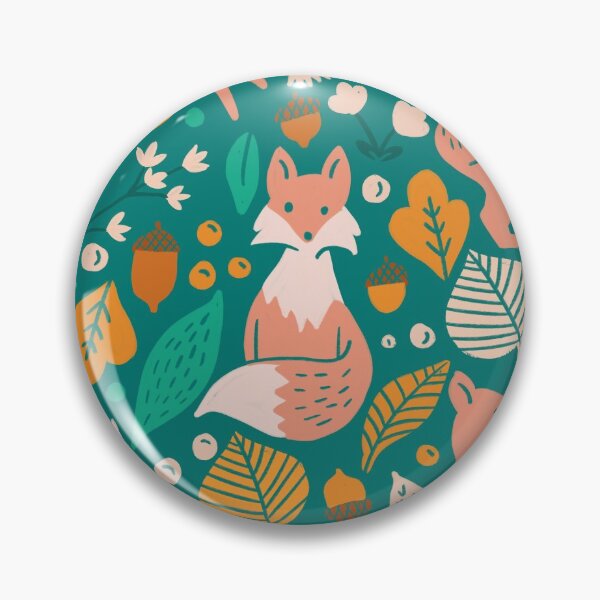 Item preview, Foxes in Teal + Pink designed and sold by latheandquill.