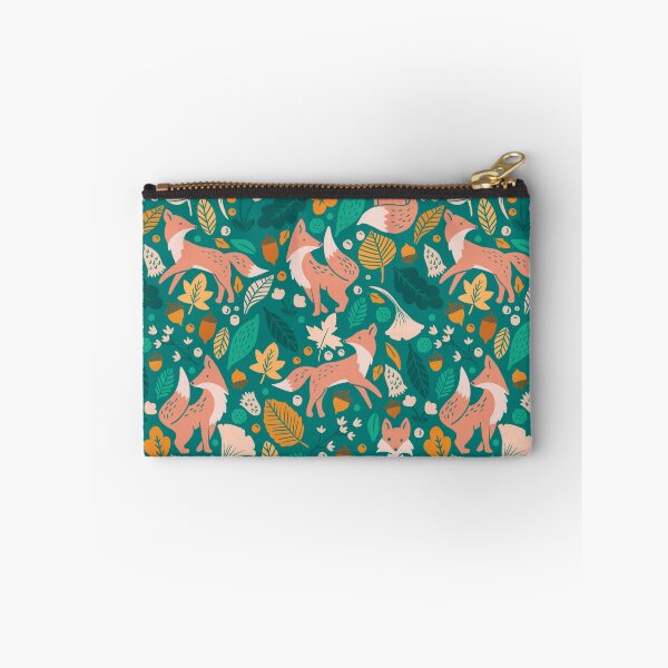 Item preview, Foxes in Teal + Pink designed and sold by latheandquill.