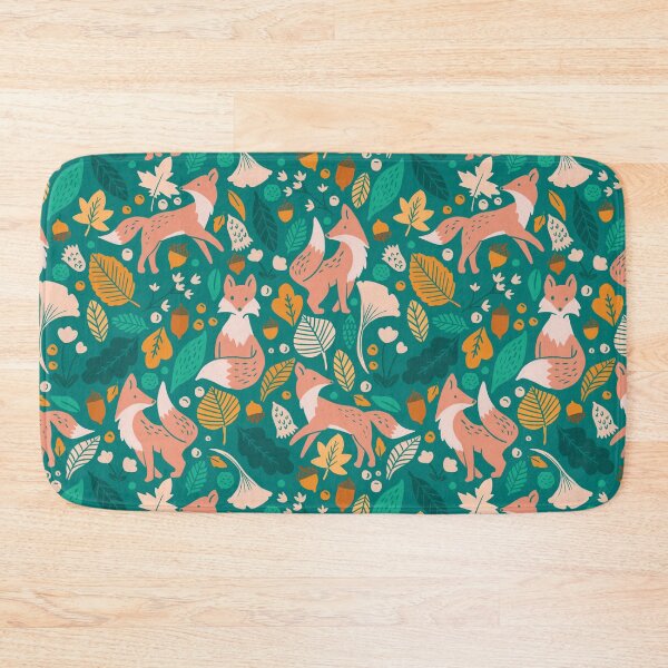 Item preview, Foxes in Teal + Pink designed and sold by latheandquill.