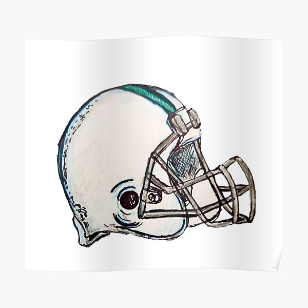 Vintage NFL Watercolor Painting Jacksonville Jaguars Helmet 