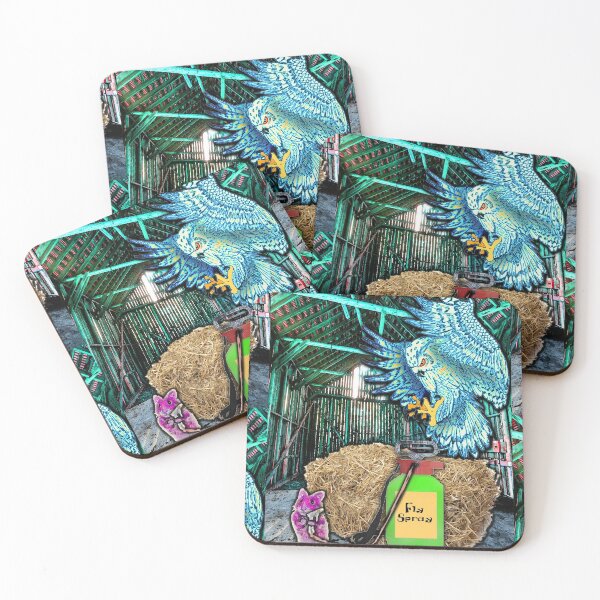 Item preview, espdzines blue the owl meets Fuchsia the hamster. designed and sold by EspDzines.