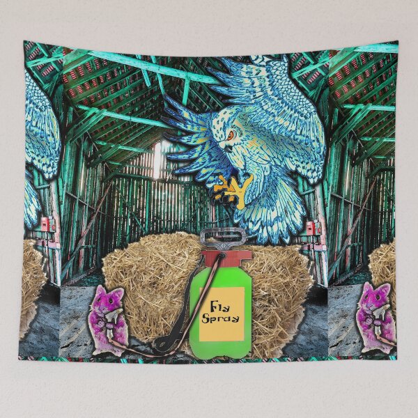 Item preview, espdzines blue the owl meets Fuchsia the hamster. designed and sold by EspDzines.