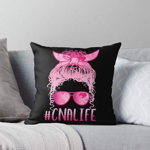 Item preview, Pink Messy Hair Woman Bun CNA LIFE , Certified Nursing Assisting Life, Nursing designed and sold by ARTsPlural.