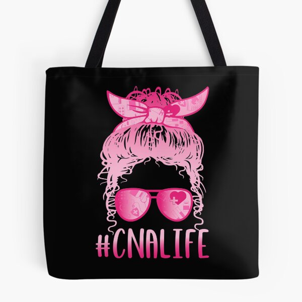 Item preview, Pink Messy Hair Woman Bun CNA LIFE , Certified Nursing Assisting Life, Nursing designed and sold by ARTsPlural.