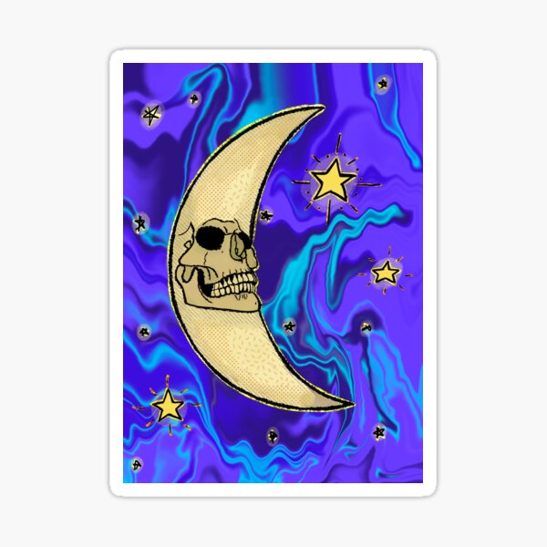 Skull Moon in Color Sticker