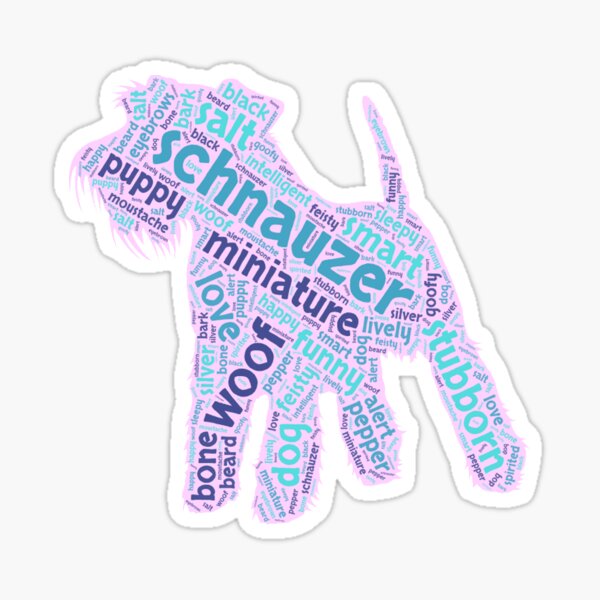 Schnauzer - Pink & Blue Sticker