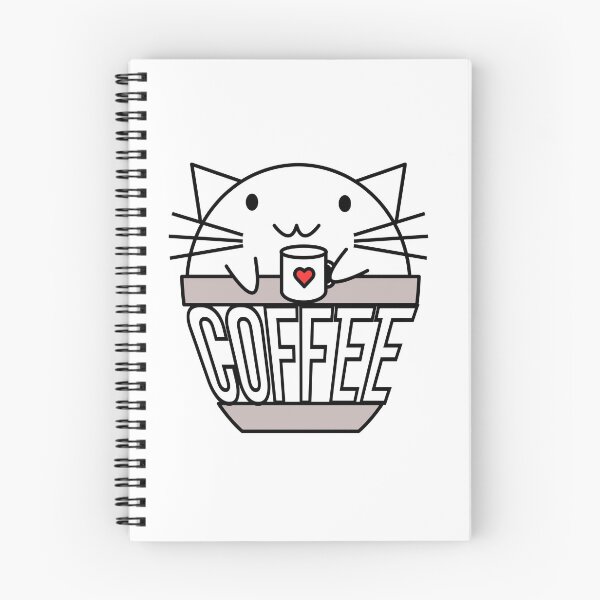 Item preview, Gato en taza de café con texto deformado sosteniendo la taza de café con corazón designed and sold by CoffeewithKitty.