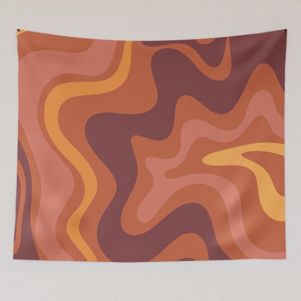 Item preview, Retro Liquid Swirl Abstract Pattern in Warm Terracotta Earth Tones  designed and sold by kierkegaard.