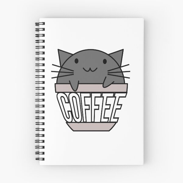 Item preview, Happy cat in coffee cup with warped text black designed and sold by CoffeewithKitty.