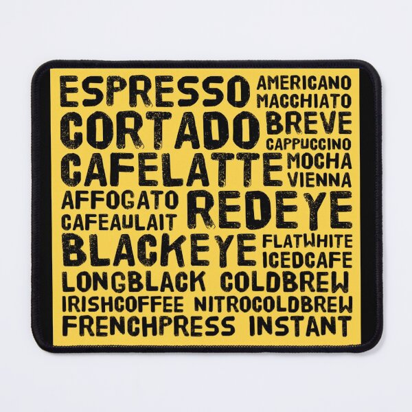 Item preview, Word Art featuring coffee styles on a golden background. designed and sold by janraydesigns.