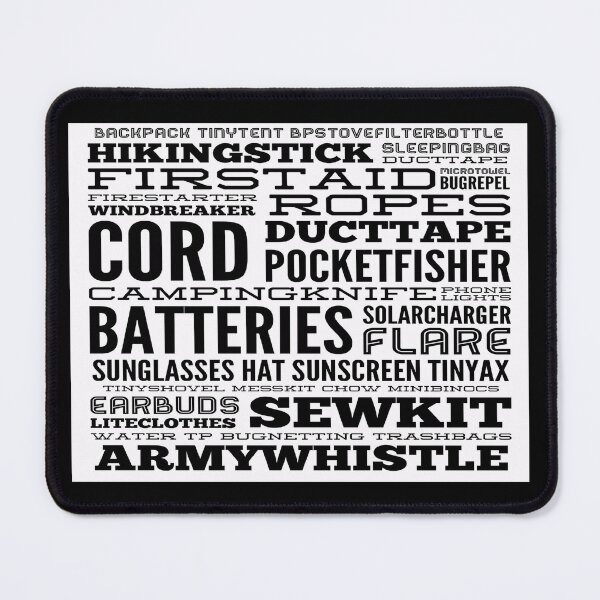 Item preview, Backpacking Word Art Checklist on many items designed and sold by janraydesigns.