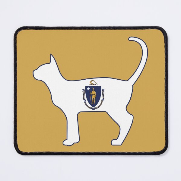 Item preview, State of Massachusetts Flag for Cat Lovers designed and sold by Gsallicat.
