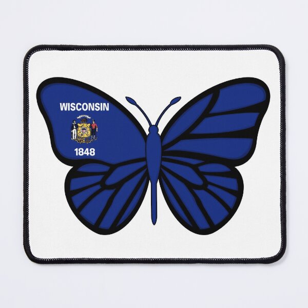 Item preview, State of Wisconsin Flag Butterfly On White designed and sold by Gsallicat.