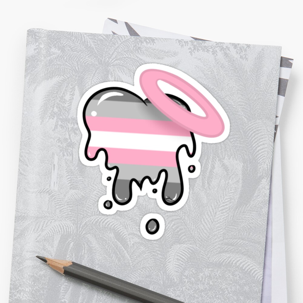 Melting Pride Flag Hearts Demigirl Sticker By Tricksterjason Redbubble 4461