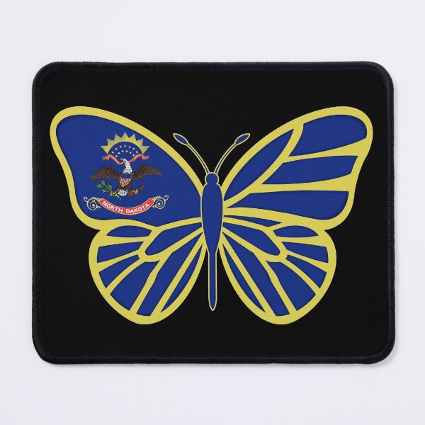 Item preview, State of North Dakota Flag Butterfly On Black designed and sold by Gsallicat.