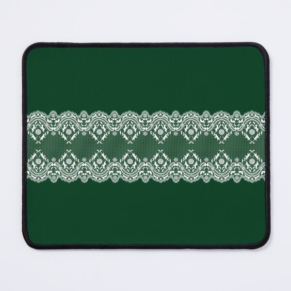 Item preview, Beautiful fine lace with cats playing with feathers and balls of wool dark green background designed and sold by SueKnox.