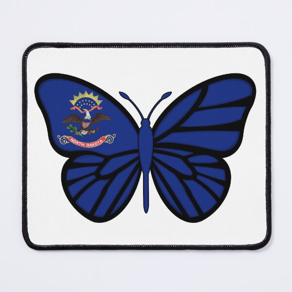 Item preview, State of North Dakota Flag Butterfly On White designed and sold by Gsallicat.