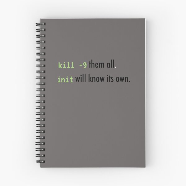 Item preview, kill -9 them all, init will know its own designed and sold by unixorn.