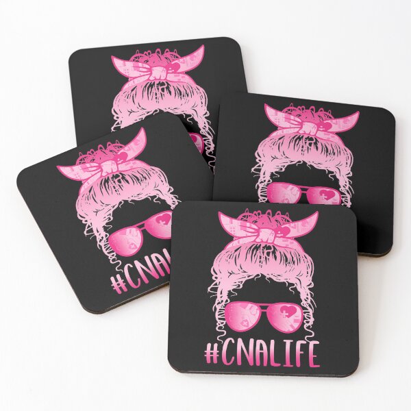 Item preview, Pink Messy Hair Woman Bun CNA LIFE , Certified Nursing Assisting Life, Nursing designed and sold by ARTsPlural.