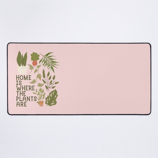 Item preview, Home is where the plants are - Botanical Art Quote Pink designed and sold by Kit Cronk.