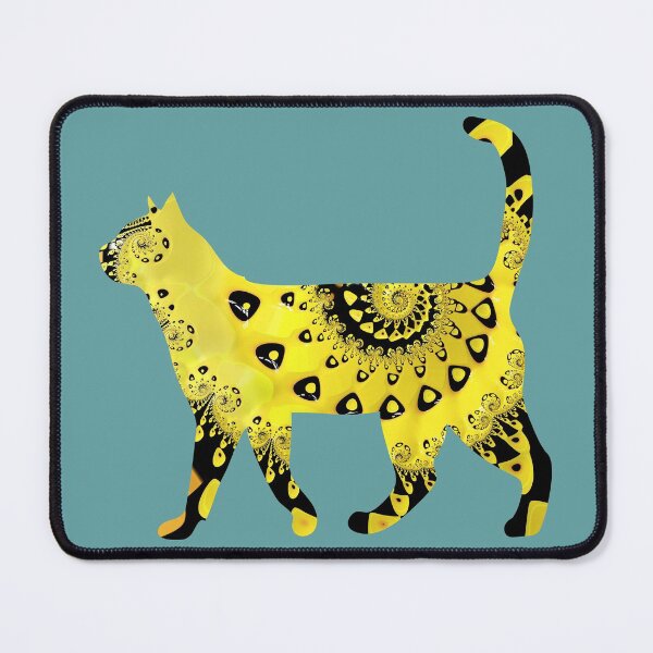 Item preview, Yellow and Black Fractal Cat designed and sold by Elisabeth Lucas.
