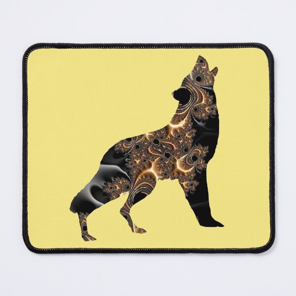 Item preview, Gold and Black Fractal Wolf designed and sold by Elisabeth Lucas.