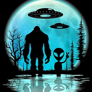 Artwork thumbnail, Alien And Bigfoot by JayneAva
