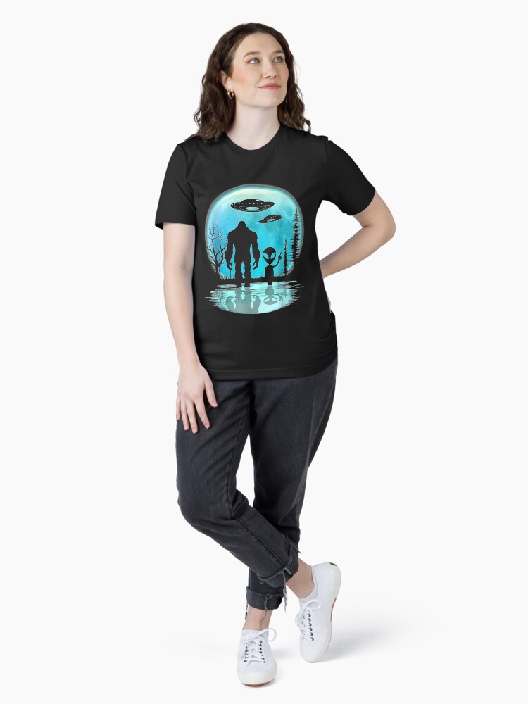 Thumbnail 4 of 7, Essential T-Shirt, Alien And Bigfoot designed and sold by JayneAva.