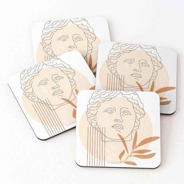 Item preview, boho with antique statue head and geometric shapes in a minimal style designed and sold by idalxal.