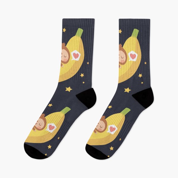Item preview, Cute Monkey Hugging Banana Moon designed and sold by rustydoodle.