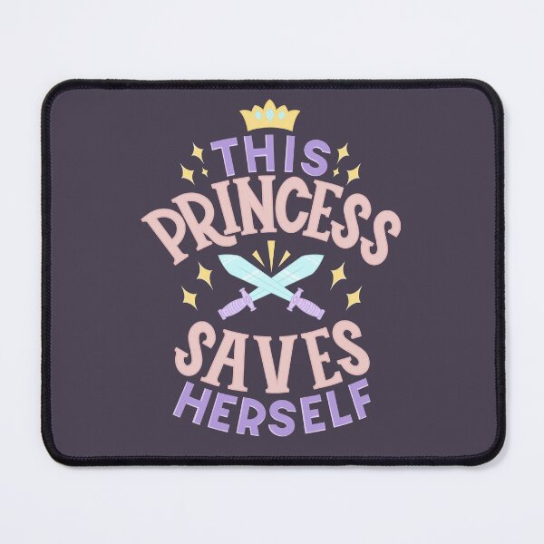 Item preview, Princess Saves Herself - Pastel Lettering Girl Feminist Quote designed and sold by Kit Cronk.