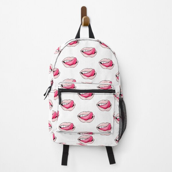Item preview,  Artistic Abstract Pink Stripes Pattern Lips  with Pink Tongue - by Iskybibblle designed and sold by Iskybibblle.