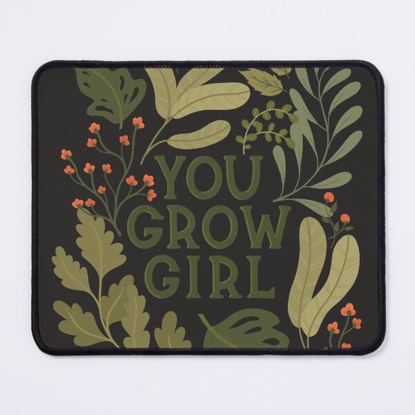 Item preview, You Grow Girl - Botanical Art Quote Dark Grey designed and sold by Kit Cronk.