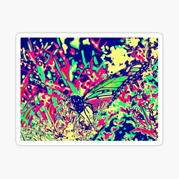 Psychedelic Butterfly Sticker By Angies101 Redbubble