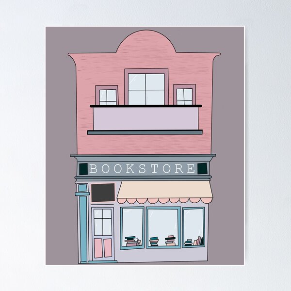 Item preview, Pastel bookstore cute bulding designed and sold by Cedarrue.