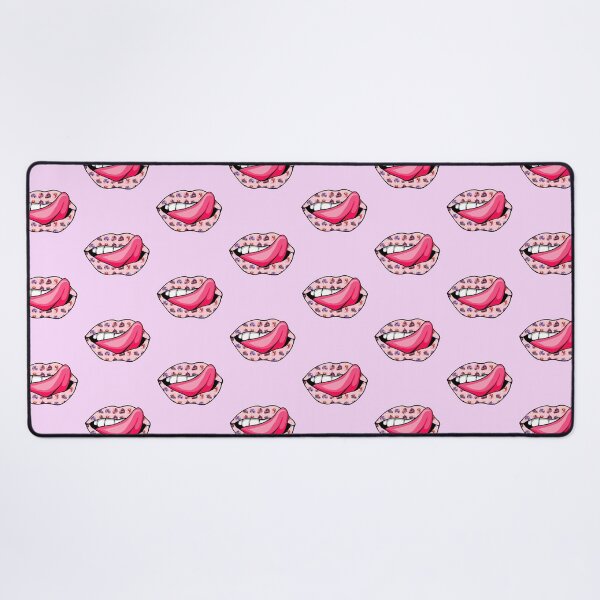 Item preview,  Artistic Abstract Cake Pattern Lips with Pink Tongue - by Iskybibblle designed and sold by Iskybibblle.