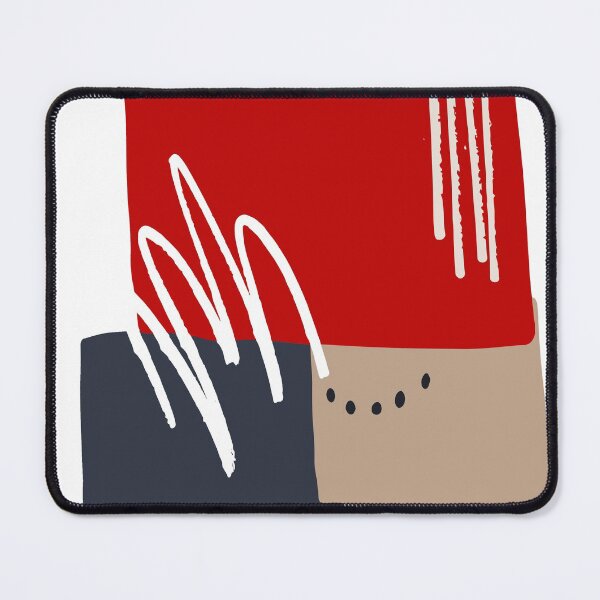 Item preview, Abstract shapes paint design indigo denim red element piece No2 designed and sold by dreamofdenim.