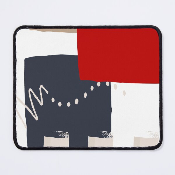 Item preview, Abstract shapes paint design indigo denim red element piece No3 designed and sold by dreamofdenim.