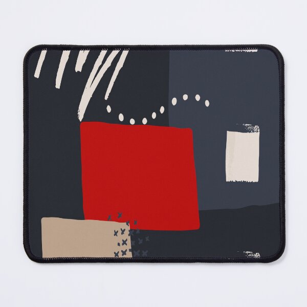Item preview, Abstract shapes paint design indigo denim red element piece No1 designed and sold by dreamofdenim.