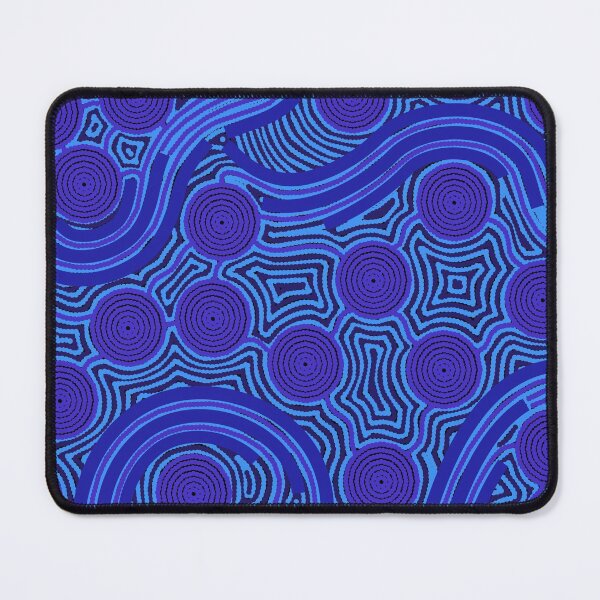 Item preview, Authentic Aboriginal Art – The Rivers around Us (blue) designed and sold by HogarthArts.