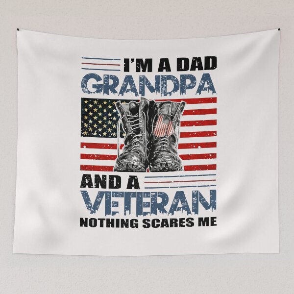 Item preview, I'm A Dad Grandpa and a Veteran Flag america Father's Day designed and sold by Pam140.