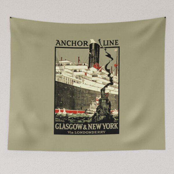 Item preview, VINTAGE OCEAN LINER TRAVEL POSTER designed and sold by Madjack Tees Kiwi SuperStore.