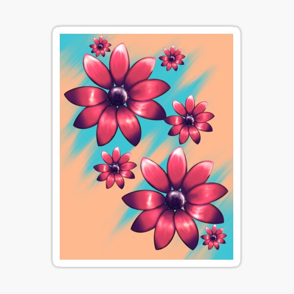 Pretty Pink Flowers Sticker