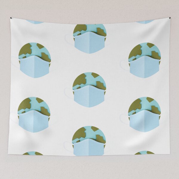 Item preview, Earth wearing a face mask designed and sold by BeeMeCreative.