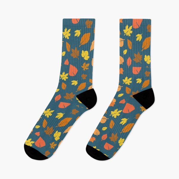 Item preview, Falling Leaves Autumn Oak Teal designed and sold by QuidnuncDesigns.