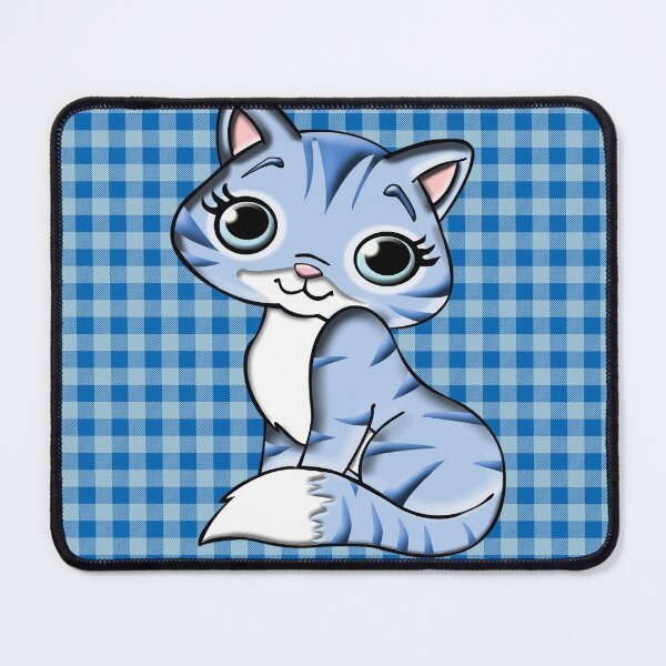 Item preview, Blue Buffalo Plaid and Cute Cat designed and sold by Tamas Das.